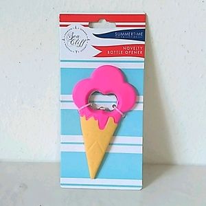 NWT Fushia Ice Cream Cone Novelty Bottle Opener